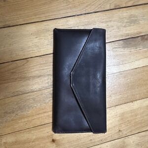 Gucci‎ Vintage Brown Leather Envelope Wallet Clutch Made in Italy